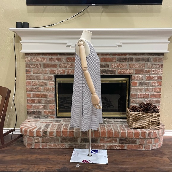 Old Navy black and white pinstriped midi dress / S / NWOT - Picture 8 of 11